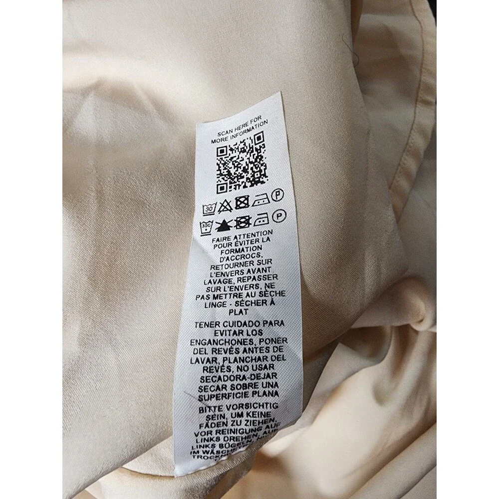 Asos Edition Cream Dress Women Sz 10 M Balloon Sleeve Mid cut outs Renaissance